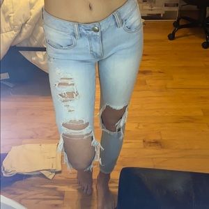 Ripped denim jeans